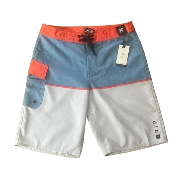 RIP Curl Dawn Patrol Stripe Boardshorts colorblock size 30. NWT - Picture 1 of 11